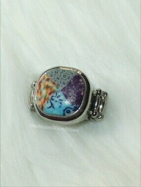 Vintage Viva Beads Square Clay Stretch Ring